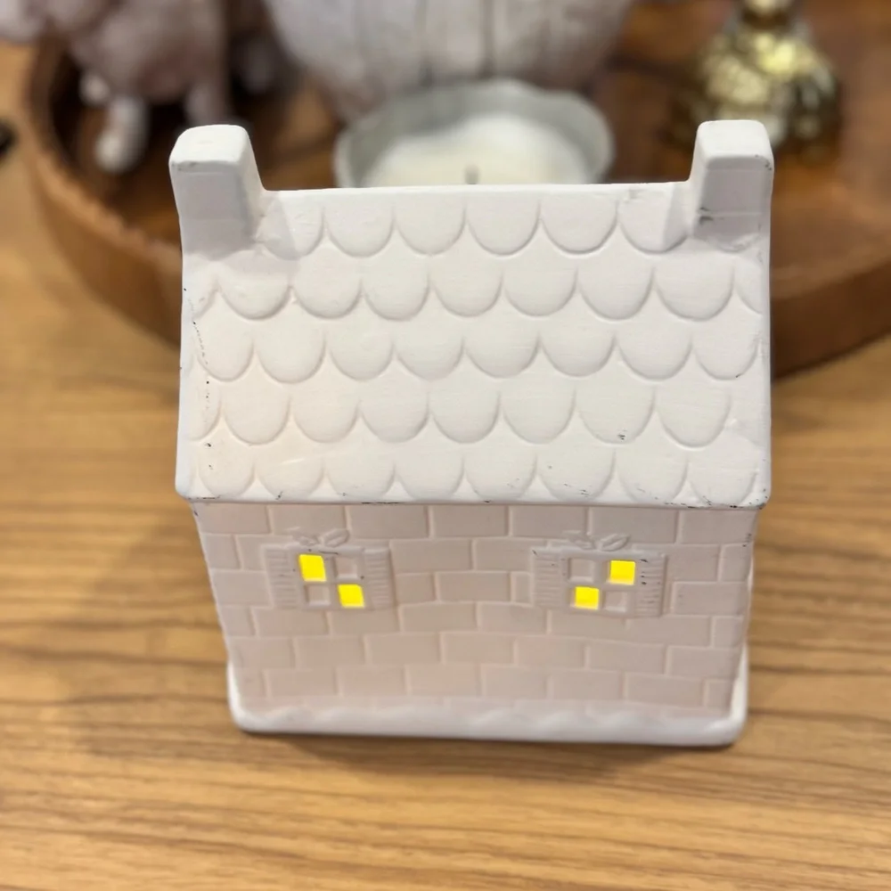 Ceramic Pre-lit Christmas Candy Cane House